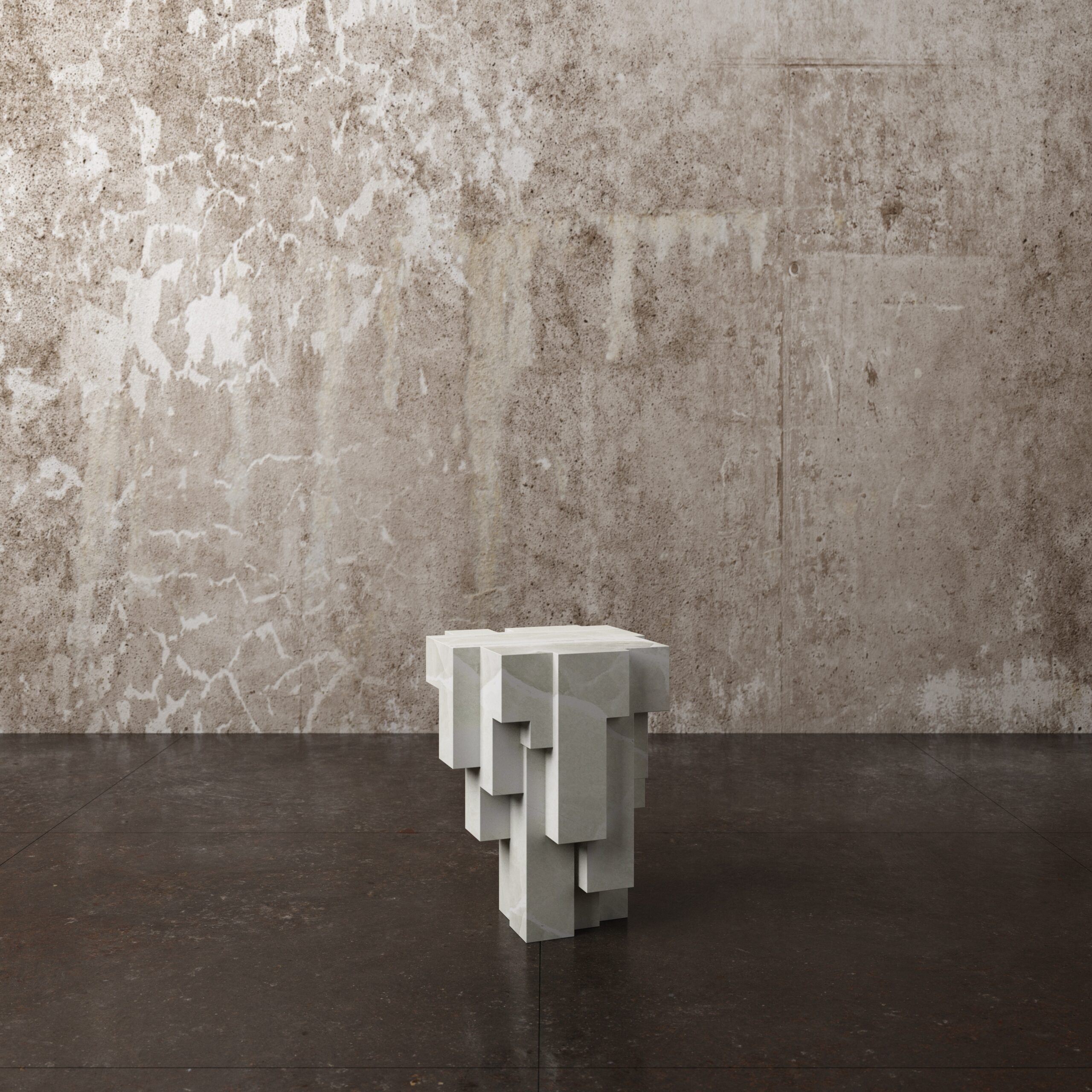 Contemporary Geometric White Onyx No.3 Sculpted Stool by Pietro Franceschini 2