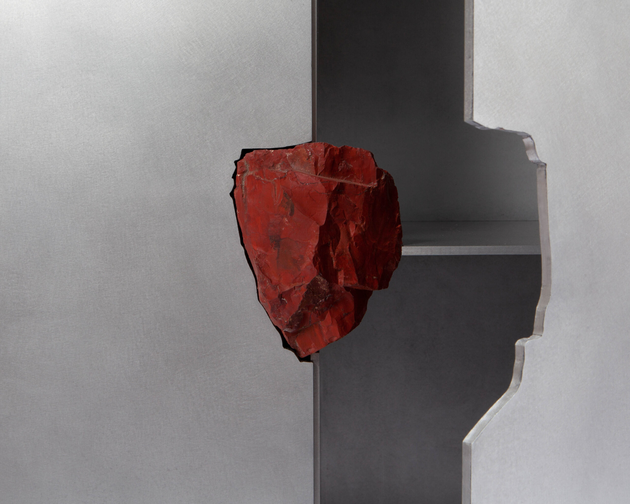 Hand Sculpted Cabinet with Original Jasper Stone by Pierre De Valck 4