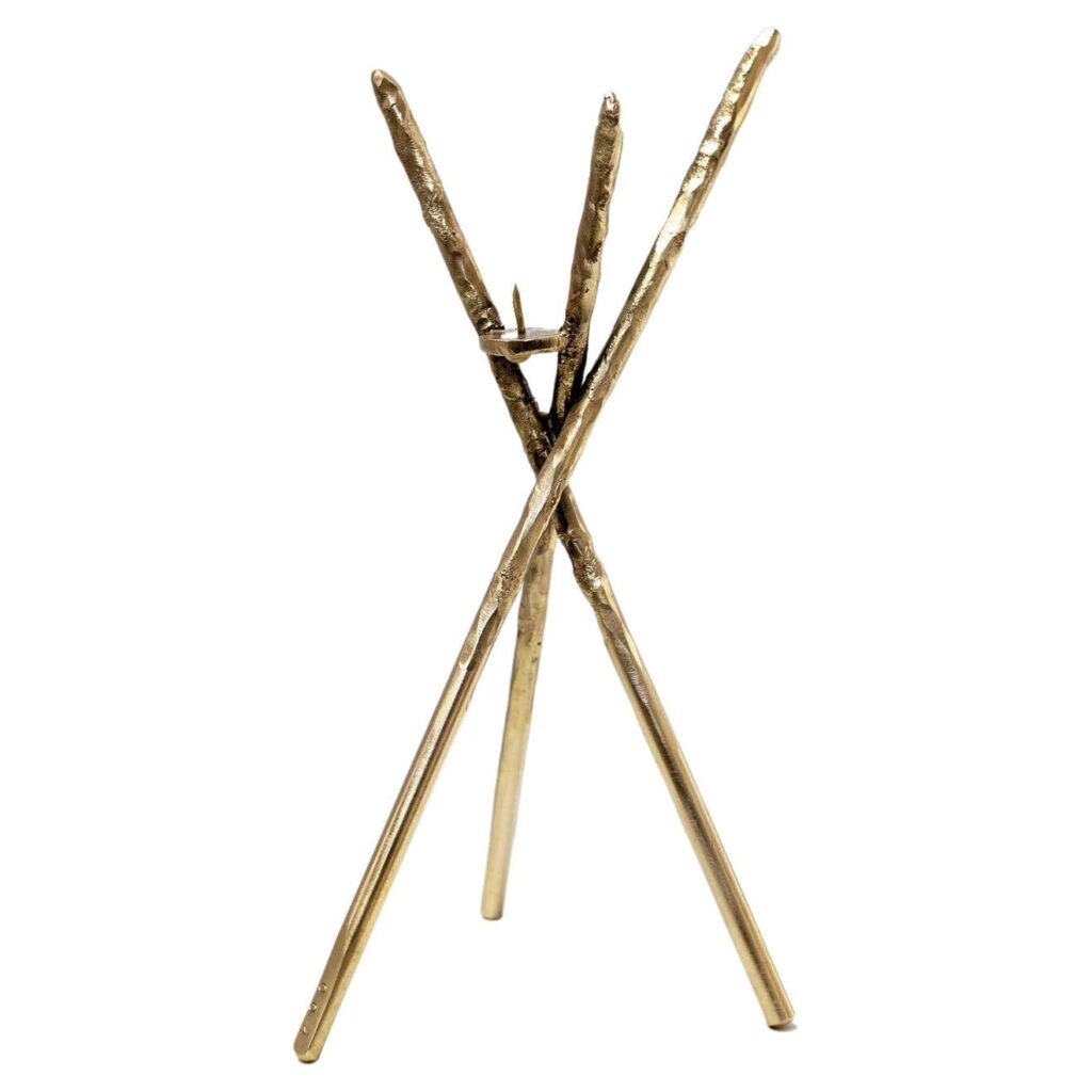 Prometeo Brass Candleholder by Morghen Studio