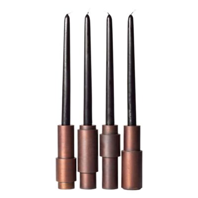 Set of 4 Brown Patina Steel Candlestick by Lukasz Friedrich