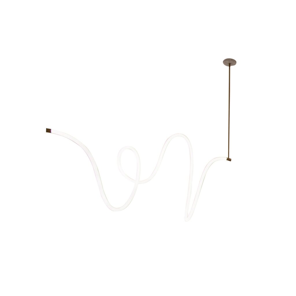 Unique Fabric Flexible Brass Contemporary Light Signed by Morghen Studio 1