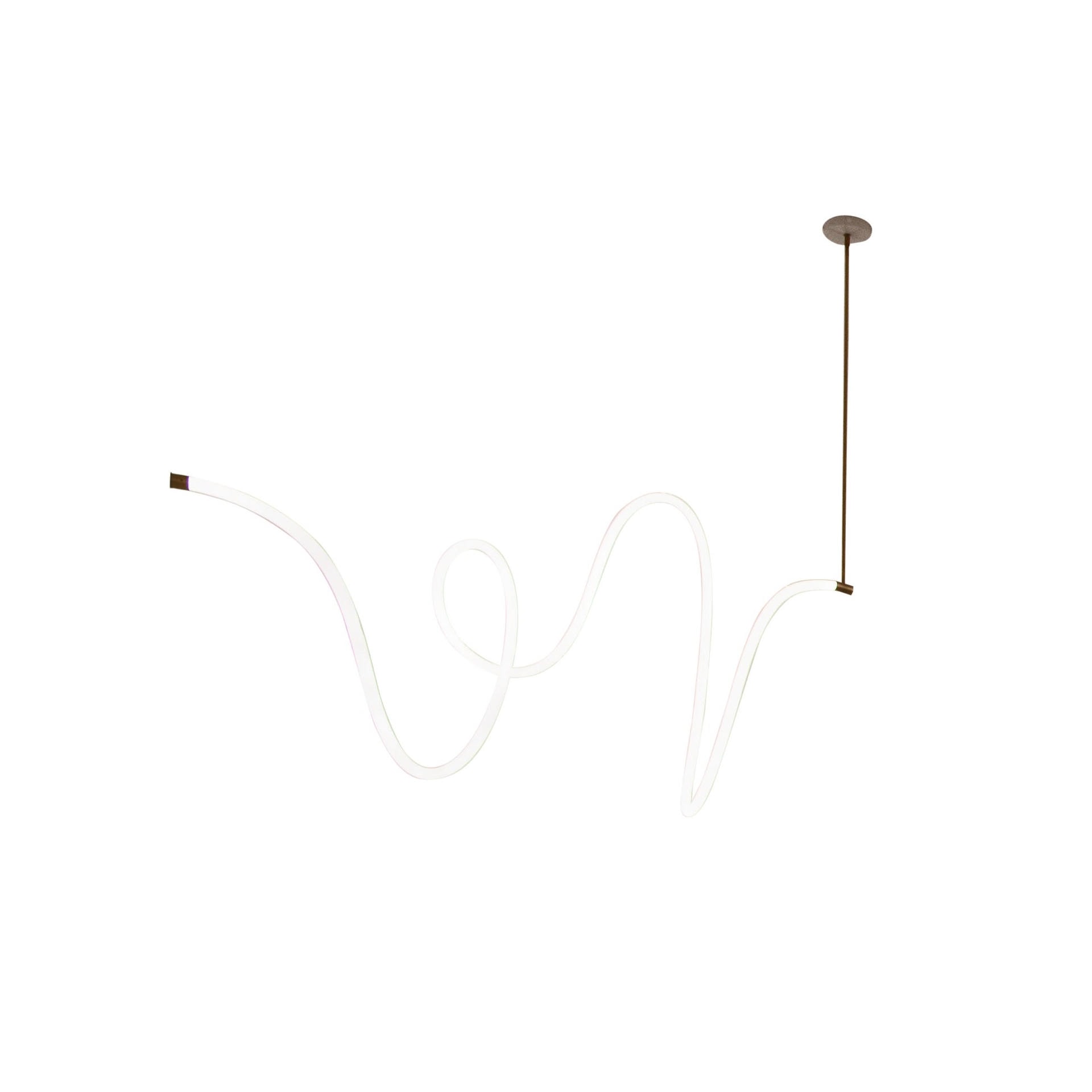 Unique Fabric Flexible Brass Contemporary Light Signed by Morghen Studio 1