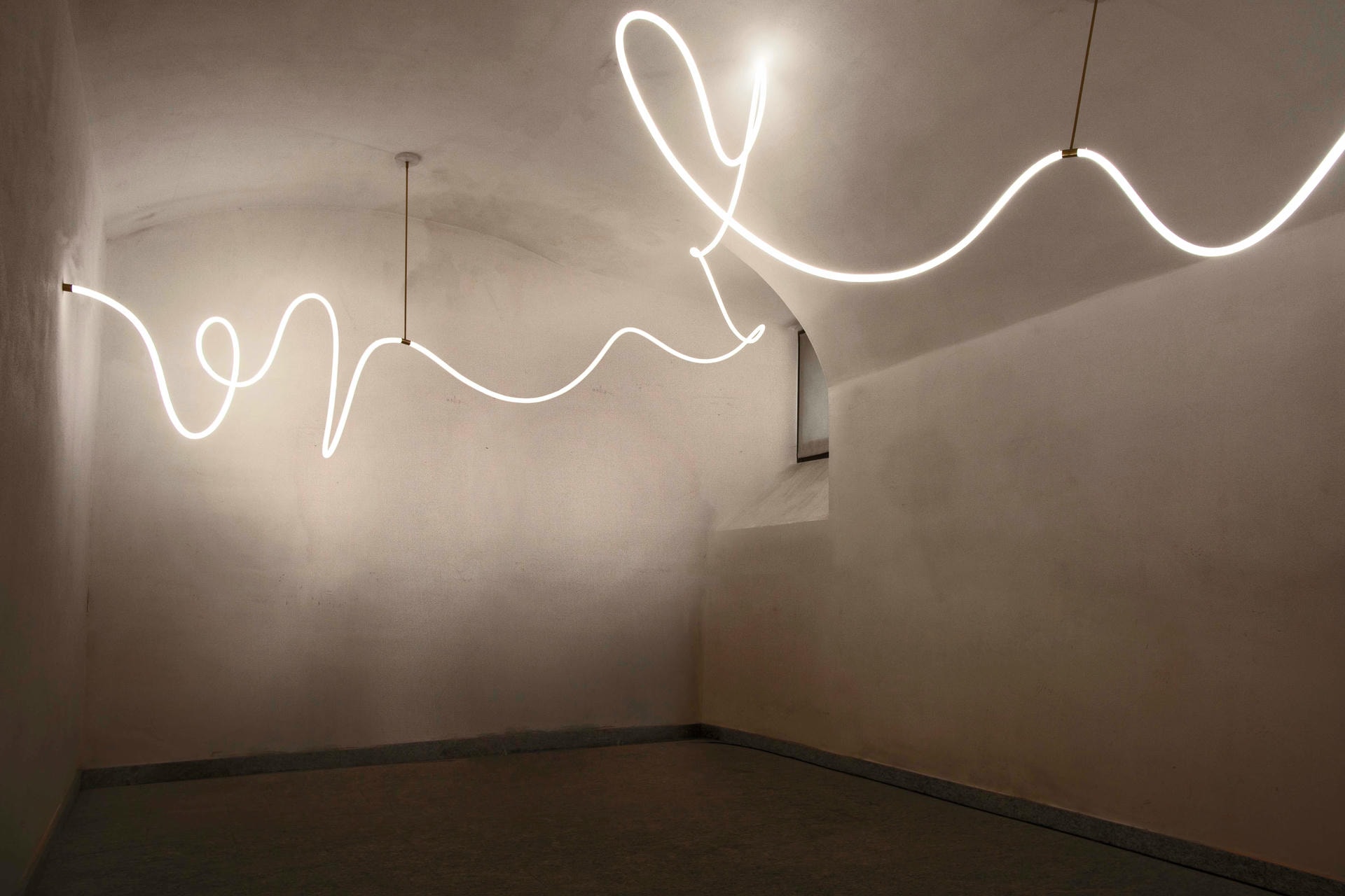 Unique Fabric Flexible Brass Contemporary Light Signed by Morghen Studio 2