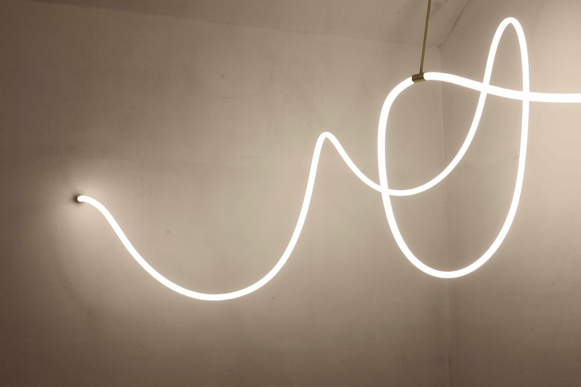 Unique Fabric Flexible Brass Contemporary Light Signed by Morghen Studio 5