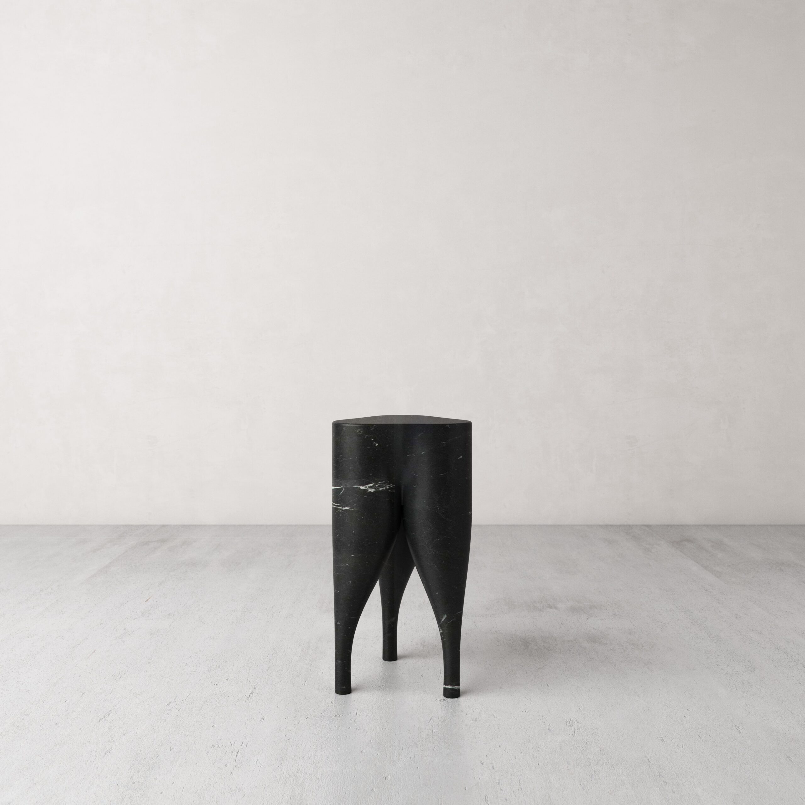 Unique Playful Cha Cha Cha' Black Marble Stool by Pietro Franceschini 4