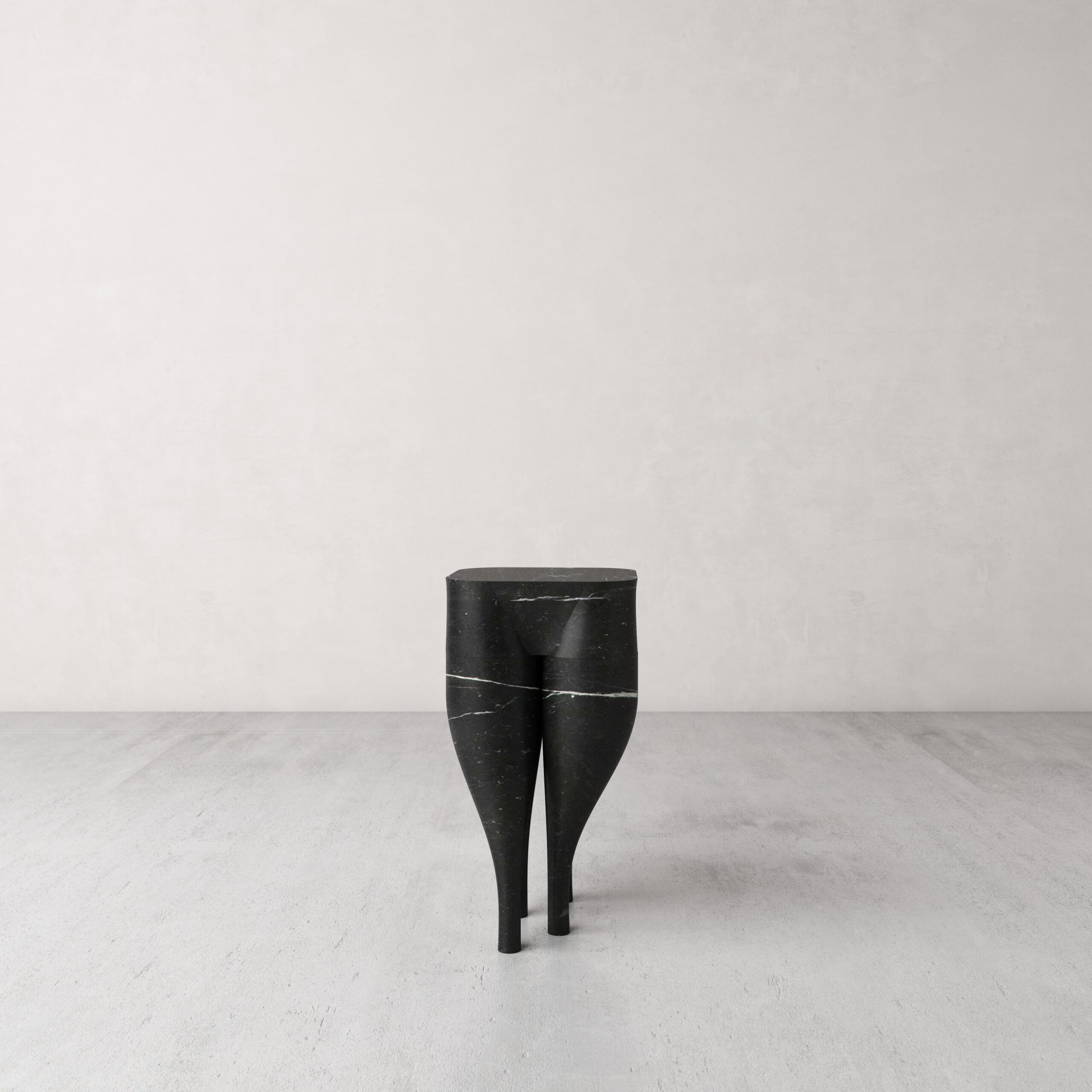 Unique Playful Cha Cha Cha' Black Marble Stool by Pietro Franceschini 5