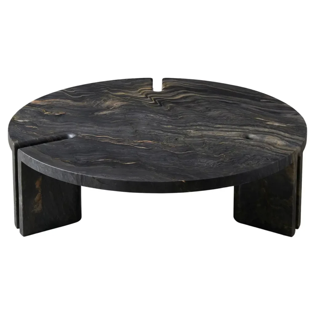 Brazilian Quartzite Round Table 1 2 Coffee Table by Agglomerati 1