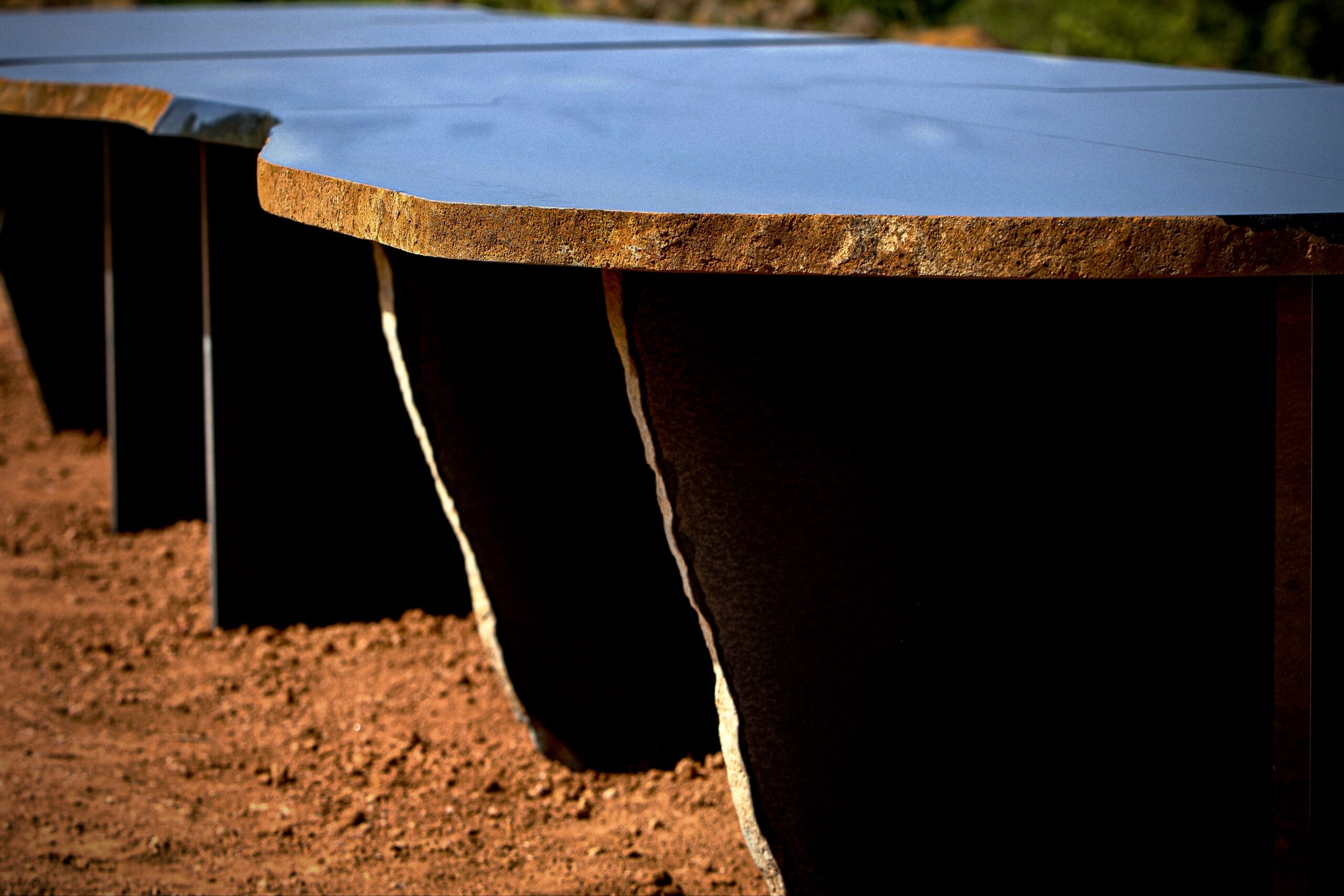 Exceptional Daté Kan Volcanic Stone Low Table, Kaaron and Okurayama Studio 9