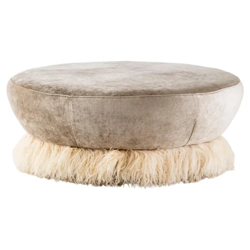 Large Ostrich Fluff Ottoman by Egg Designs 1