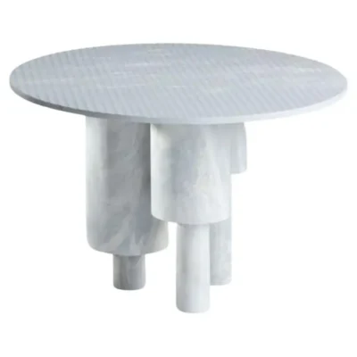 Low Game of Stone Side Table, Blue by Josefina Munoz