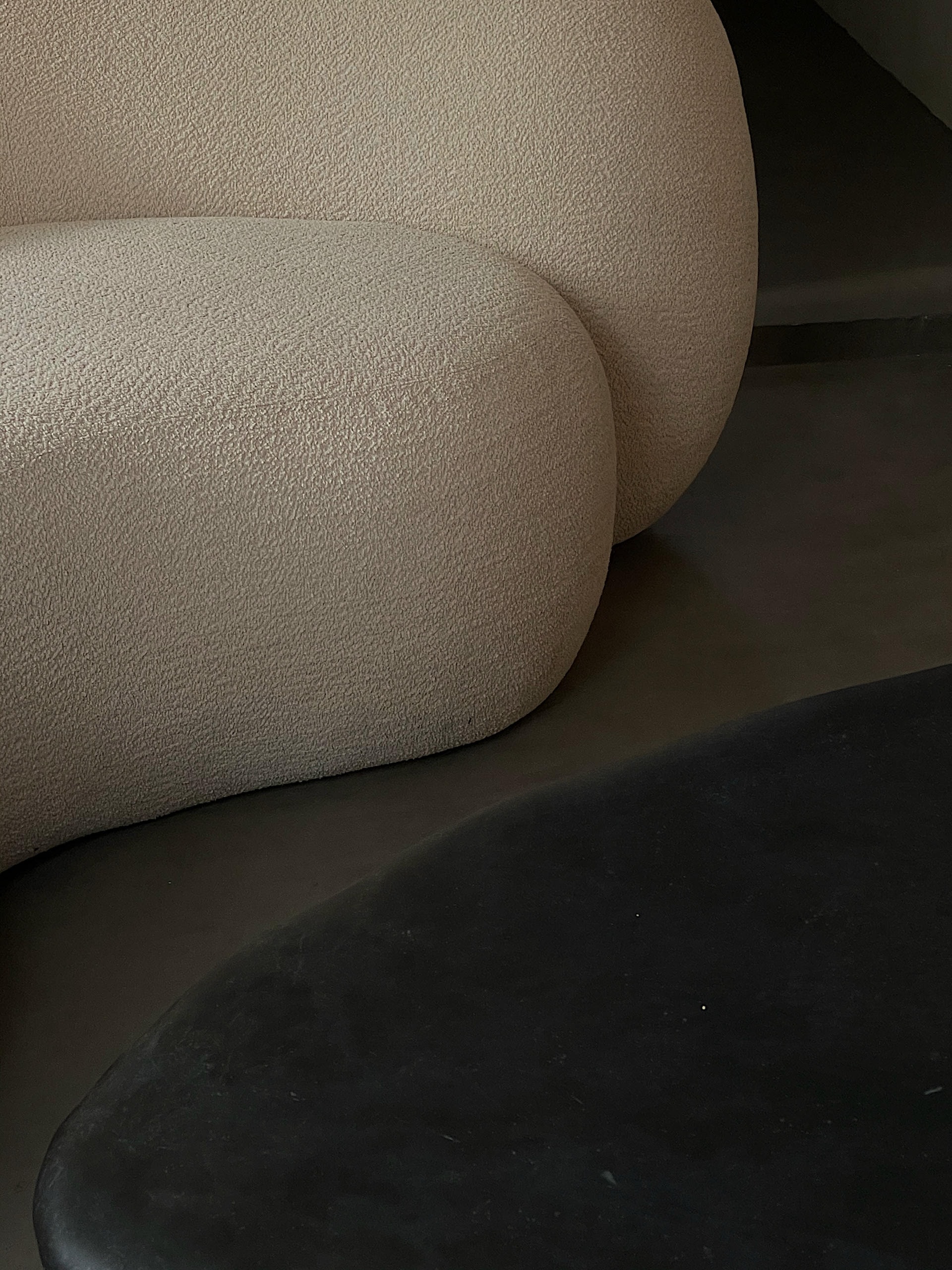 Mimimalist Design, Fiberglass Frame and Fabric Circular Lounge Chair by kar 3