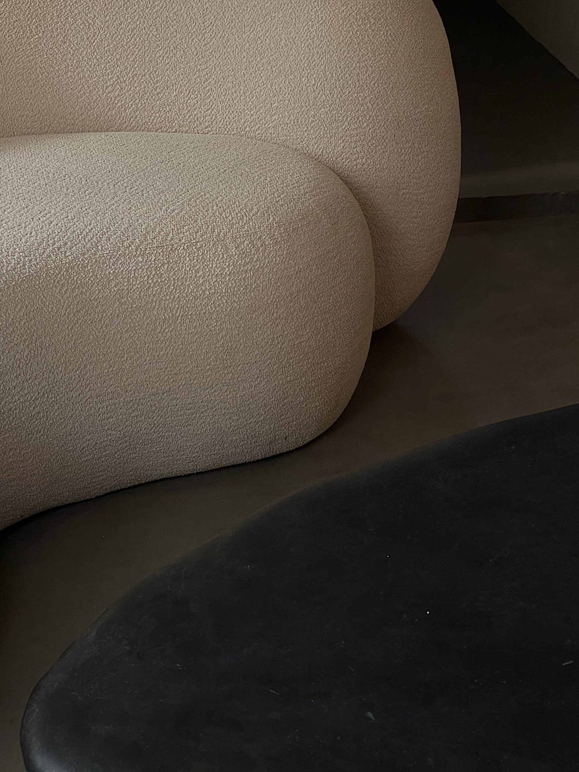 Mimimalist Design, Fiberglass Frame and Fabric Circular Lounge Chair by kar 3