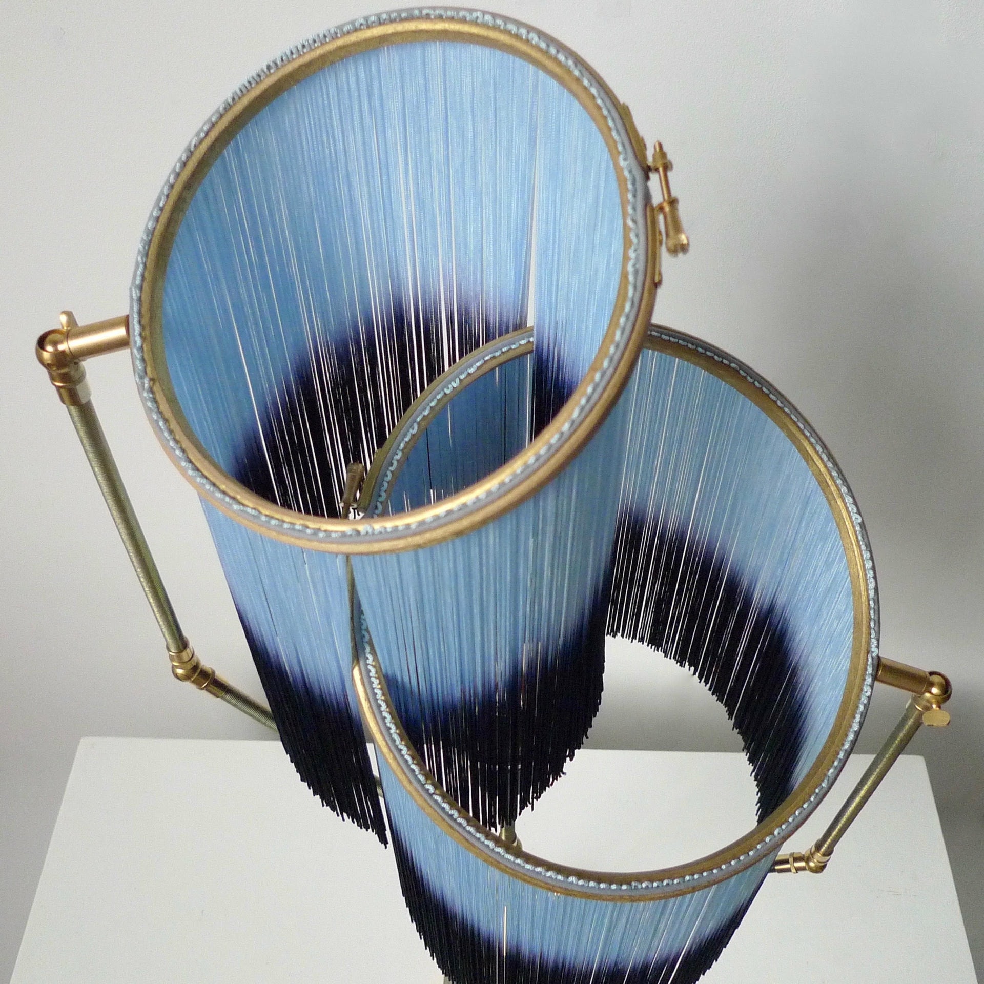 No. 21 Blue Fringes Dip Dyed Contemporary Art Table Lamp by Sander Bottinga 7