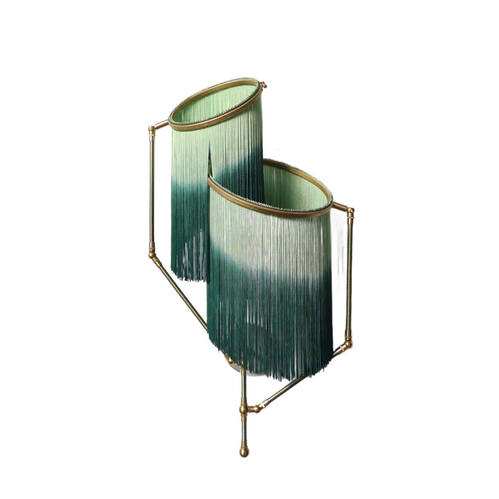No. 23 B Green Charme Fringes Contemporary Art Sconce Lamp by Sander Bottinga 1