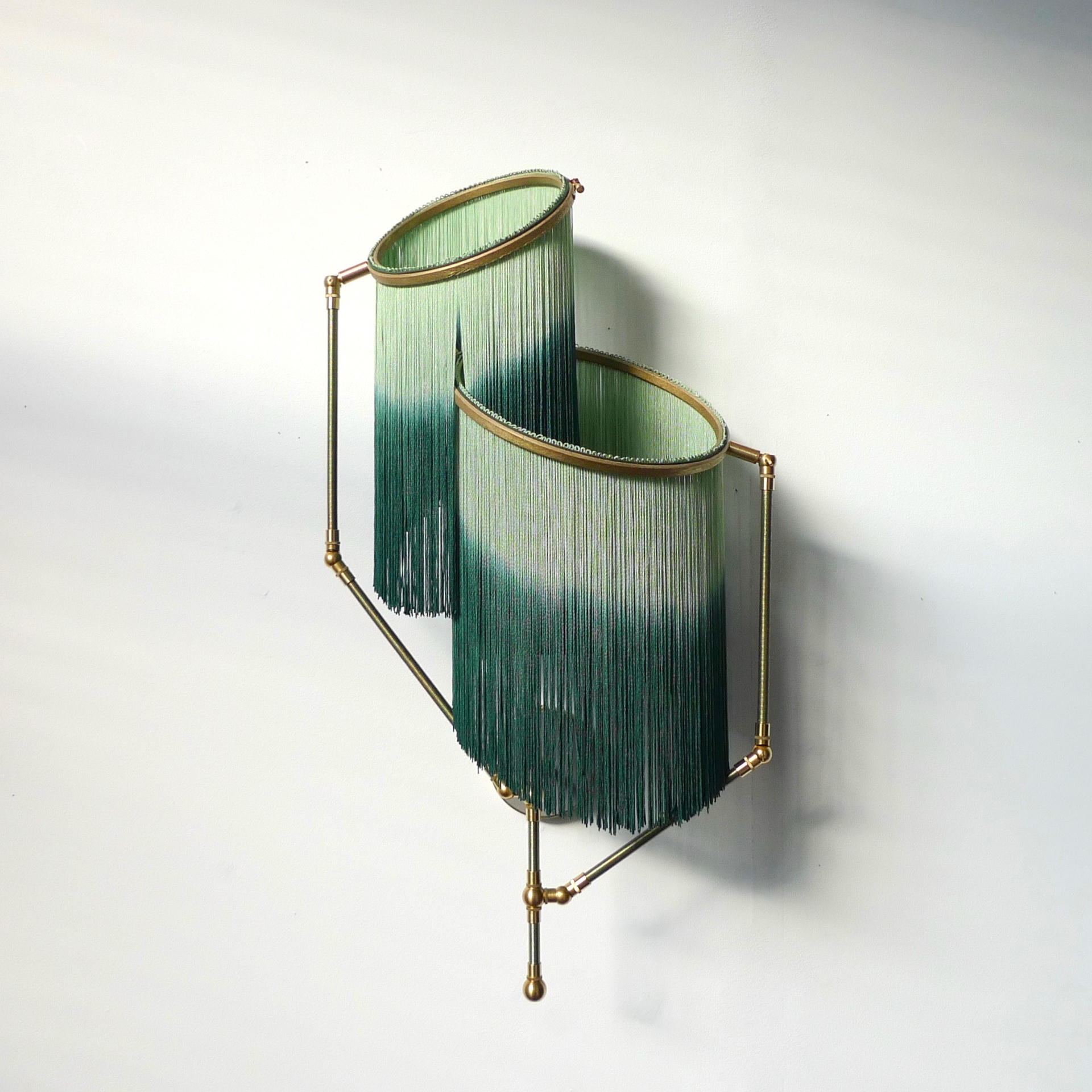 No. 23 B Green Charme Fringes Contemporary Art Sconce Lamp by Sander Bottinga 2