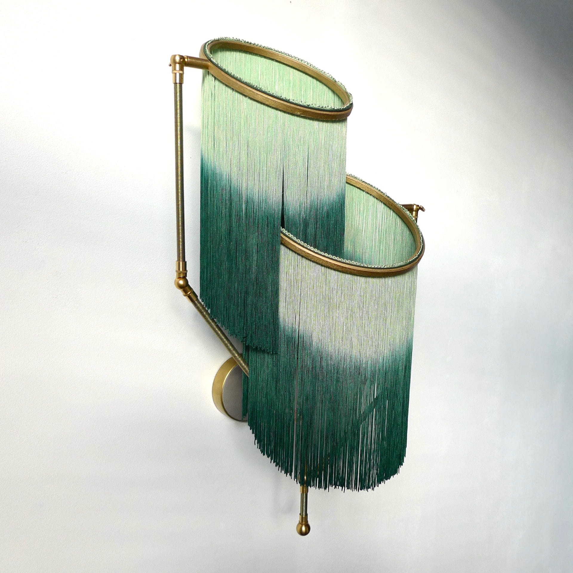 No. 23 B Green Charme Fringes Contemporary Art Sconce Lamp by Sander Bottinga 5