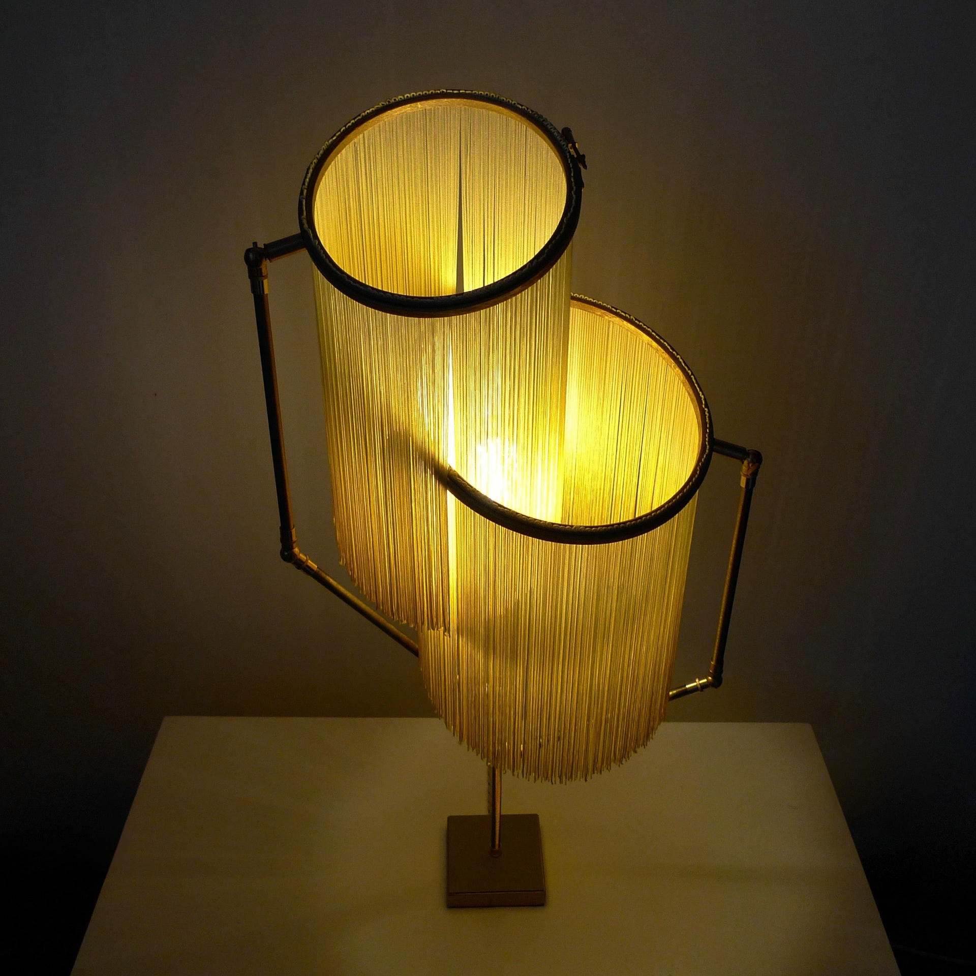 No.21 A Yellow Charme Fringes Dip Dyed Table Lamp by Sander Bottinga 5