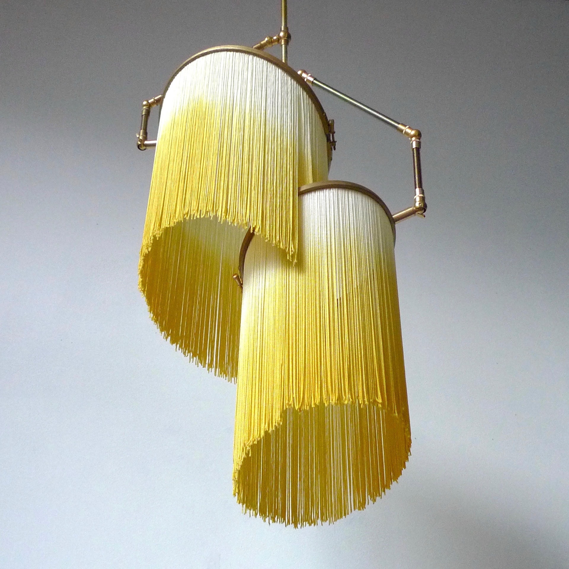 No.24 A Yellow Charme Fringes Dip Dyed Pendant Lamp by Sander Bottinga 3