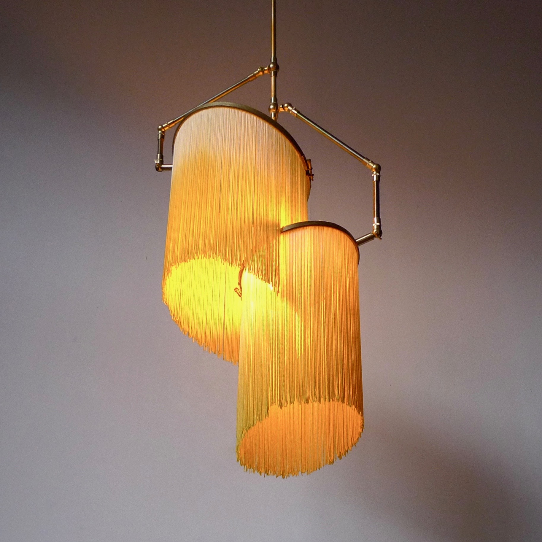 No.24 A Yellow Charme Fringes Dip Dyed Pendant Lamp by Sander Bottinga 6
