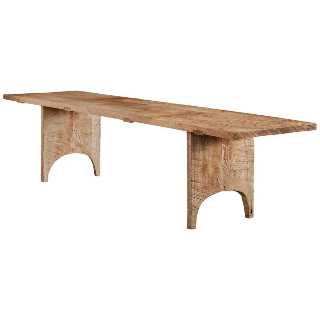 Sculpted Dining Table in Solid Oakwood Custom Size S 1