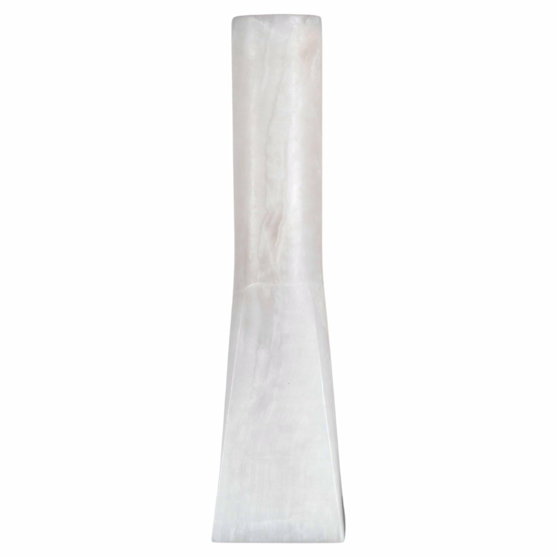 Sleek Modern, Natural White Onyx Contemporary Vase by Lucas Tyra Morten 1