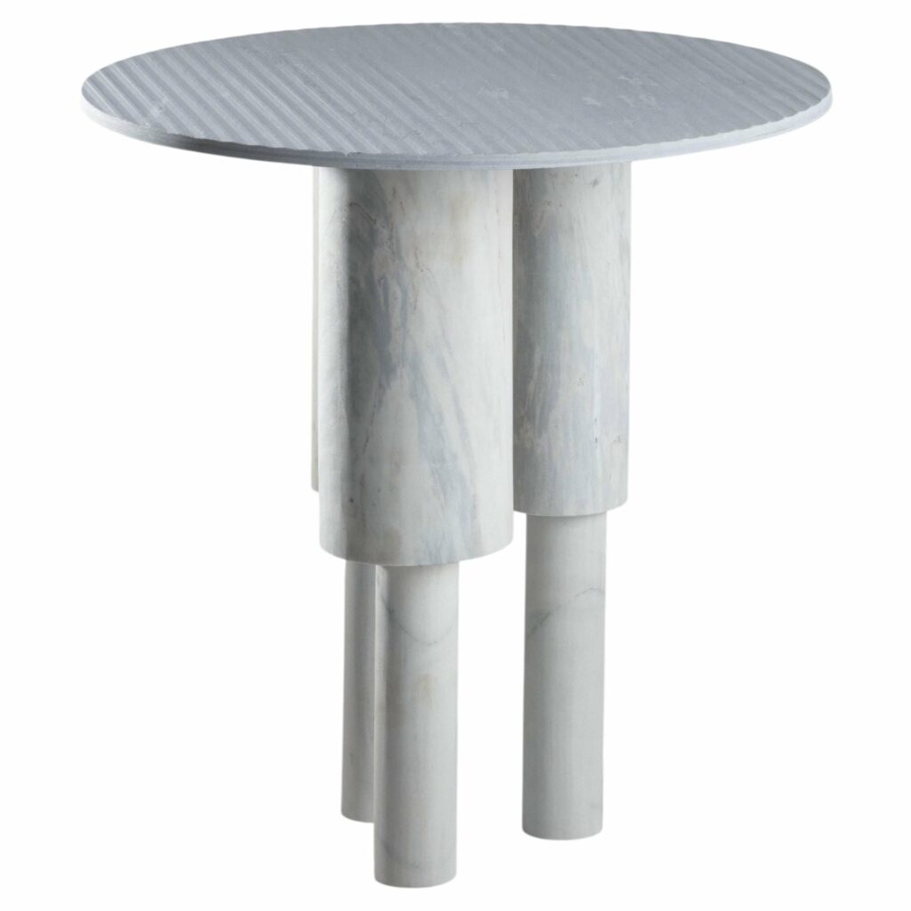 Tall Game of Stone Side Table, Blue by Josefina Munoz 1