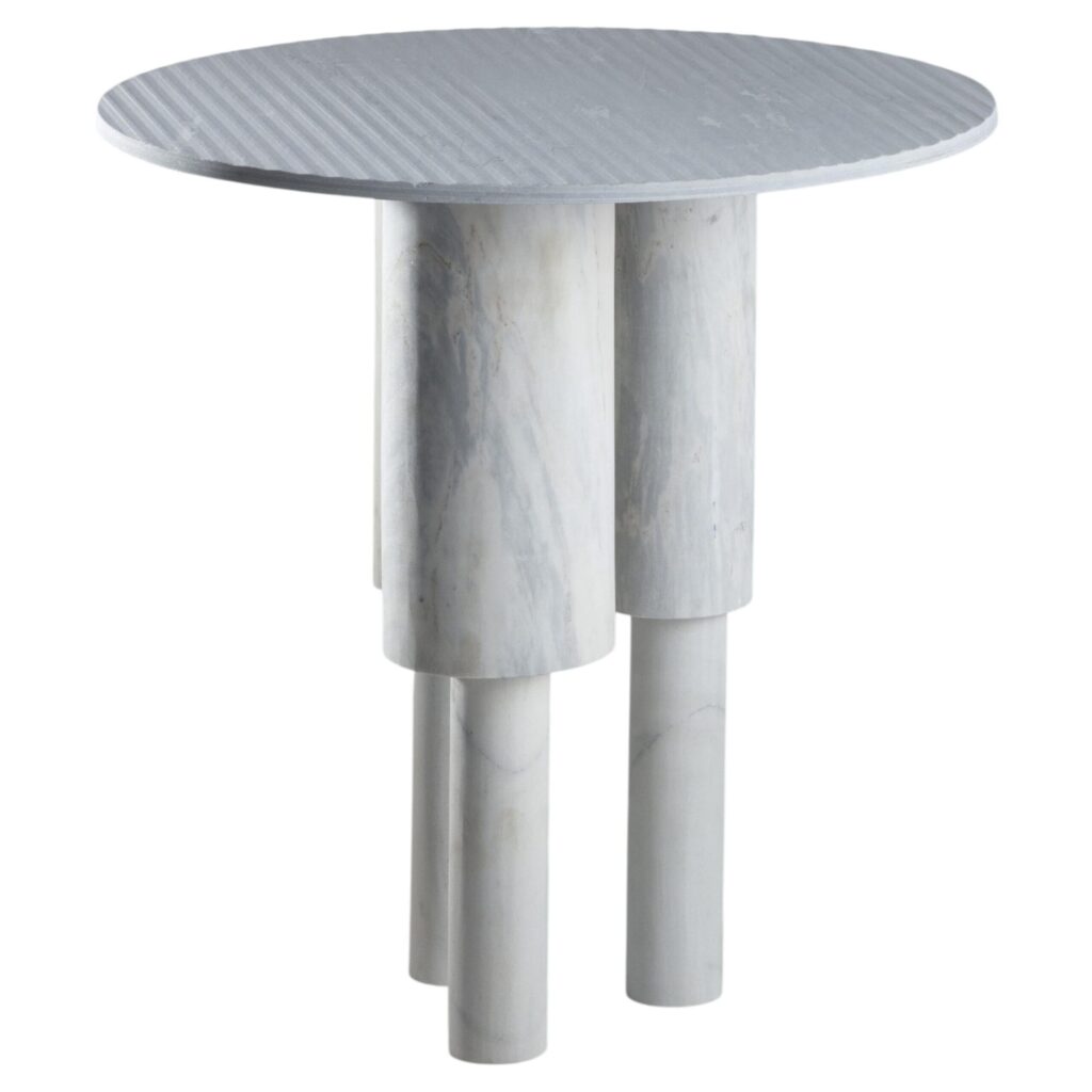 Tall Game of Stone Side Table, Blue by Josefina Munoz 1