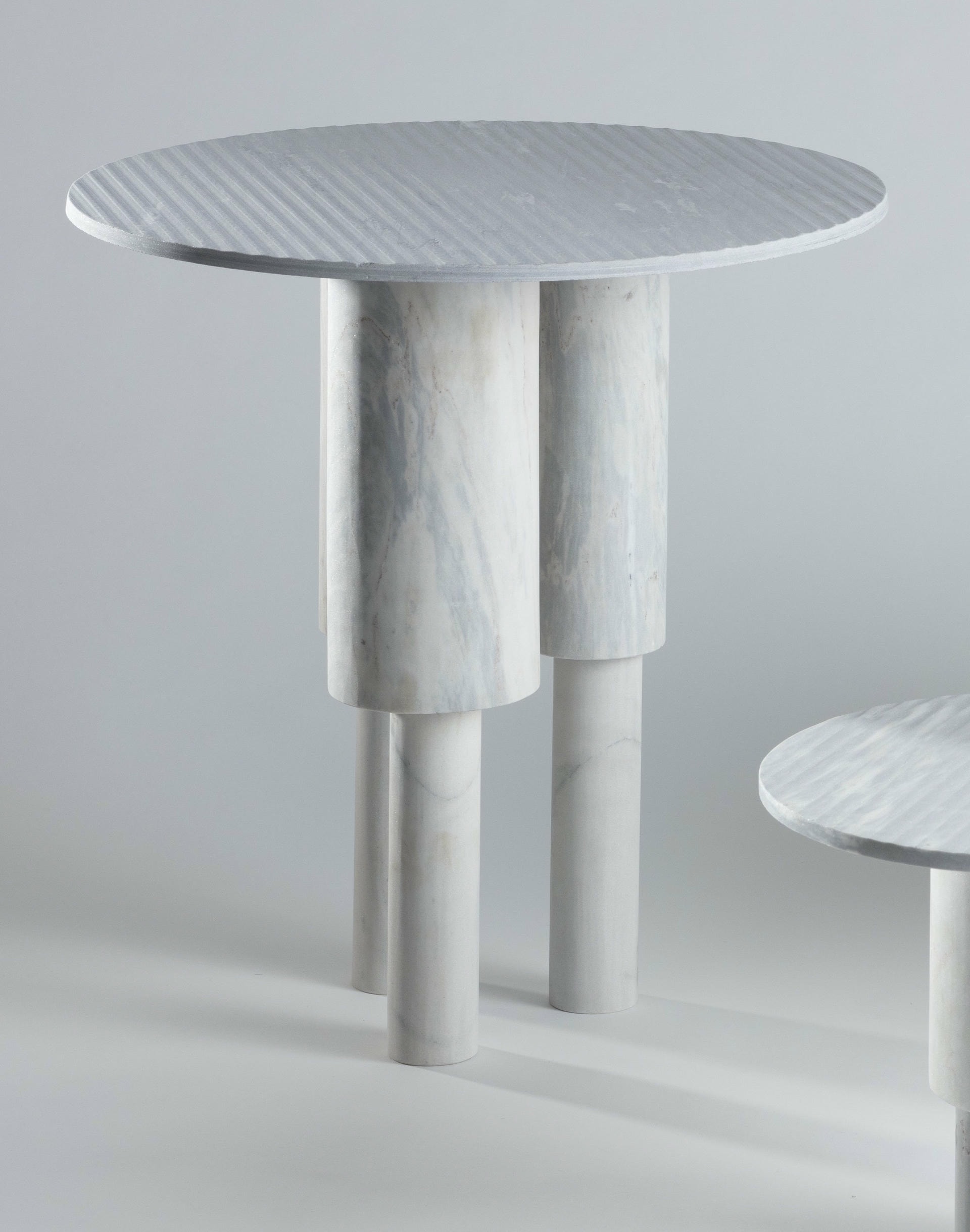 Tall Game of Stone Side Table, Blue by Josefina Munoz 2