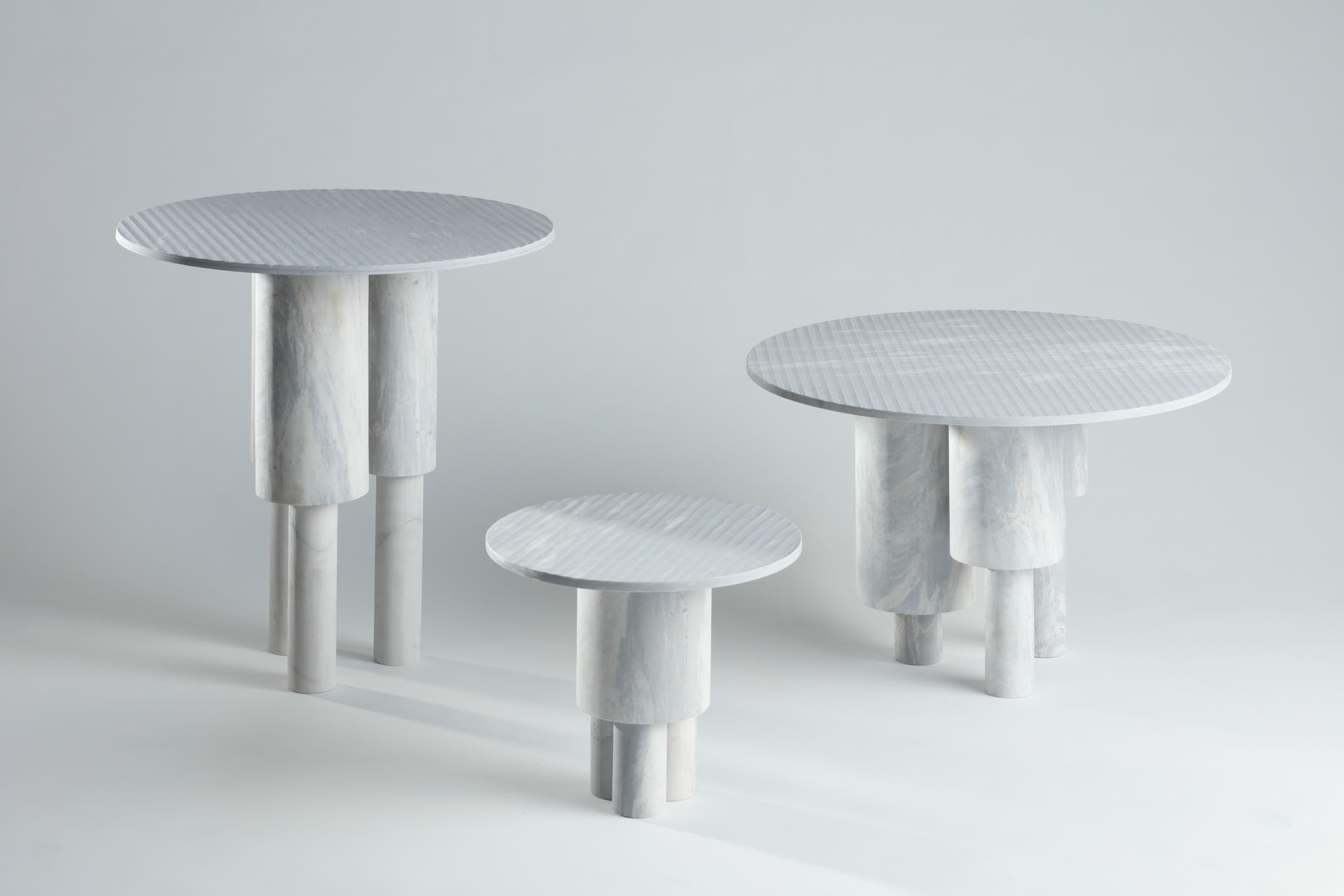 Tall Game of Stone Side Table, Blue by Josefina Munoz 3