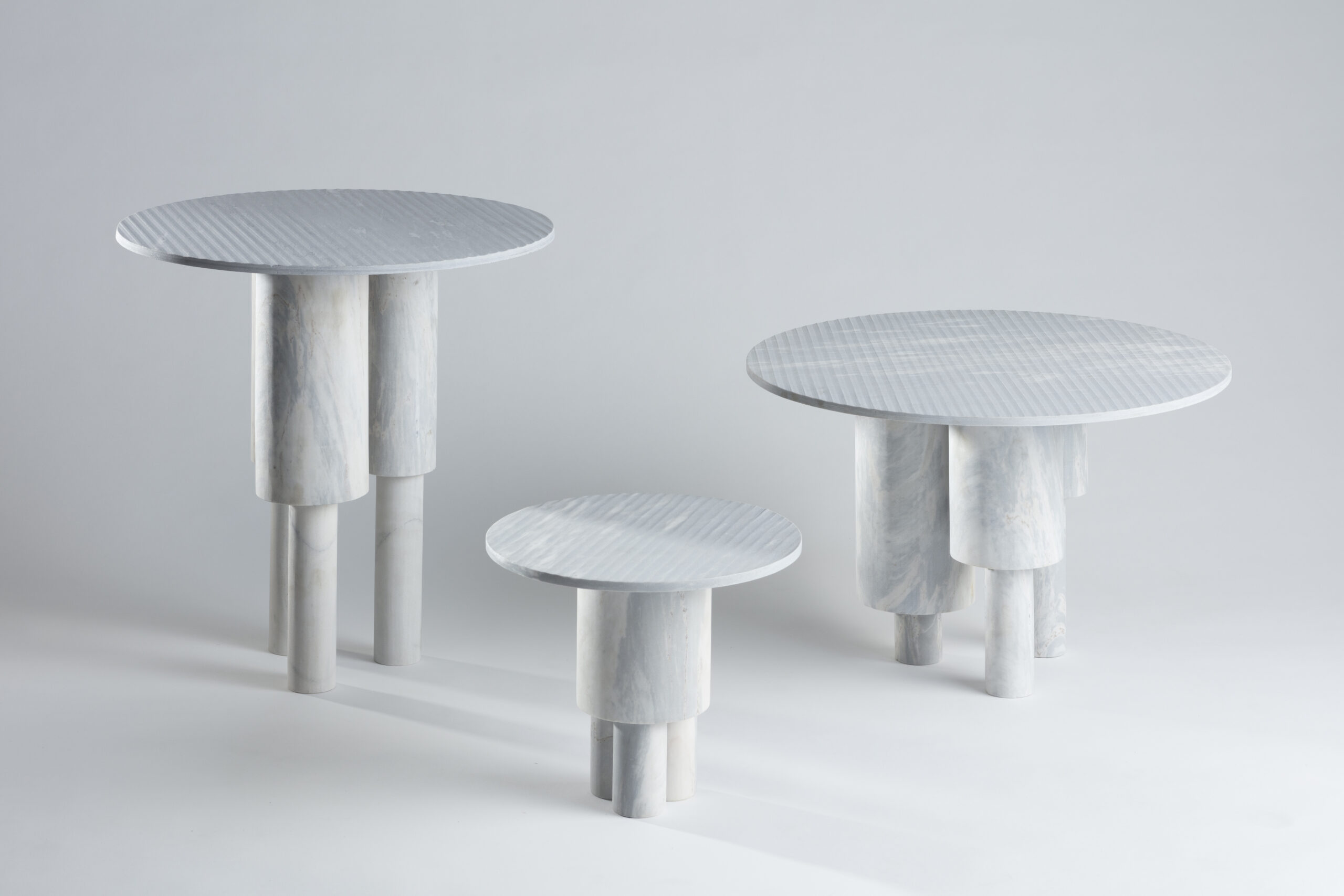 Tall Game of Stone Side Table, Blue by Josefina Munoz 3