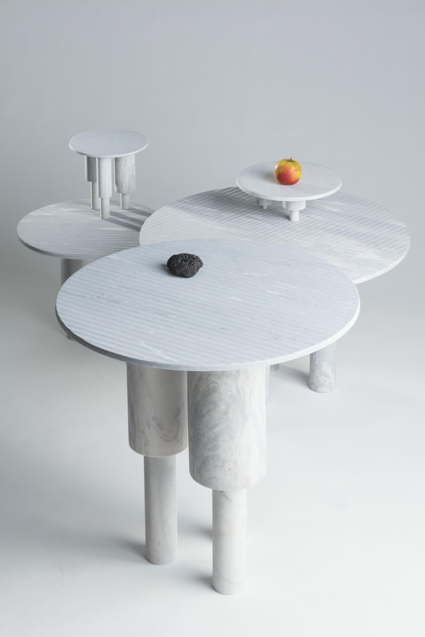 Tall Game of Stone Side Table, Blue by Josefina Munoz 4