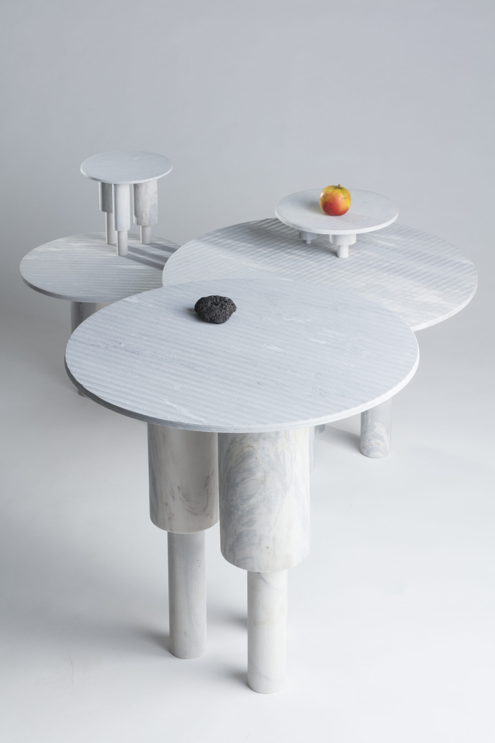 Tall Game of Stone Side Table, Blue by Josefina Munoz 4