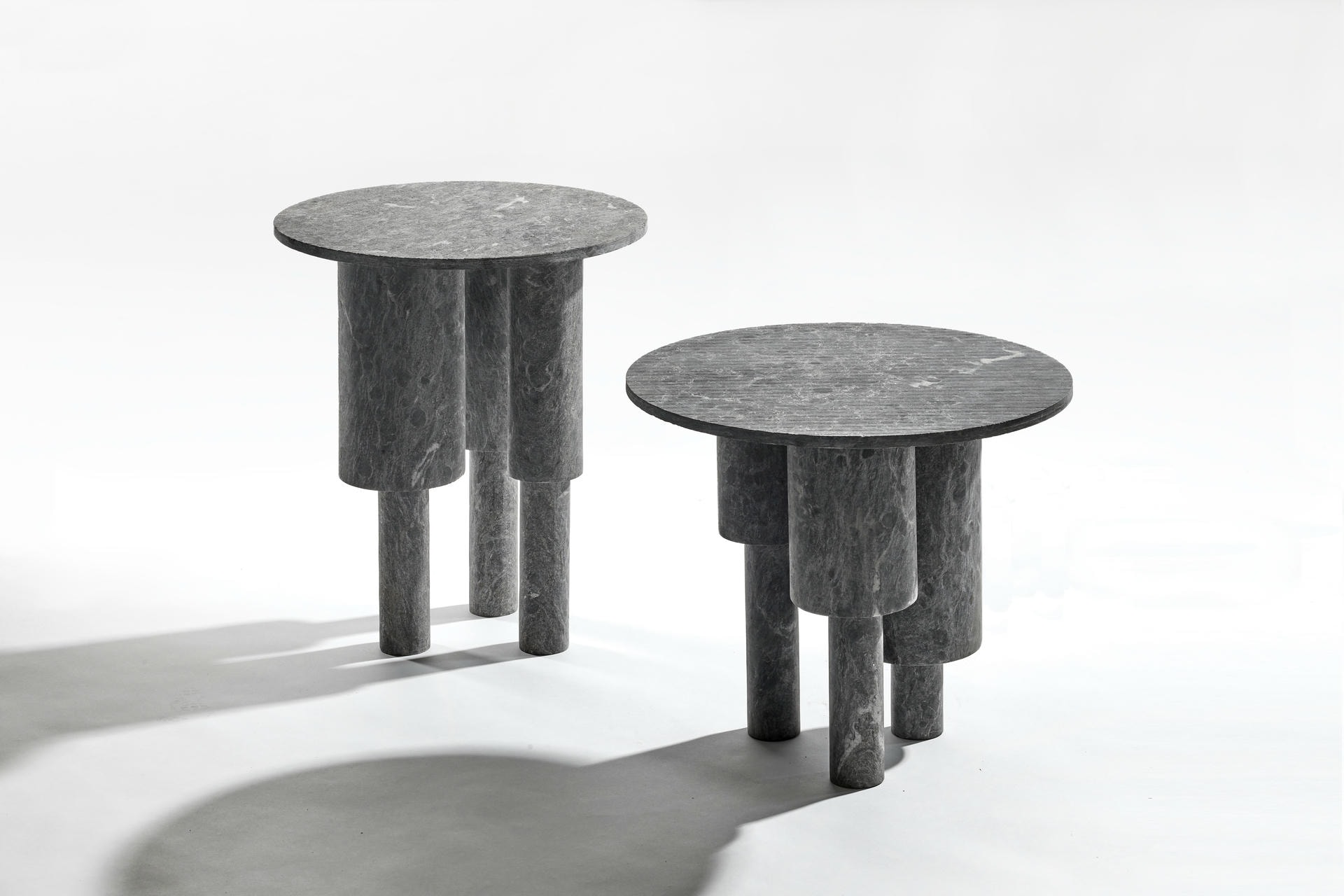 Tall Game of Stone Side Table, Blue by Josefina Munoz 6