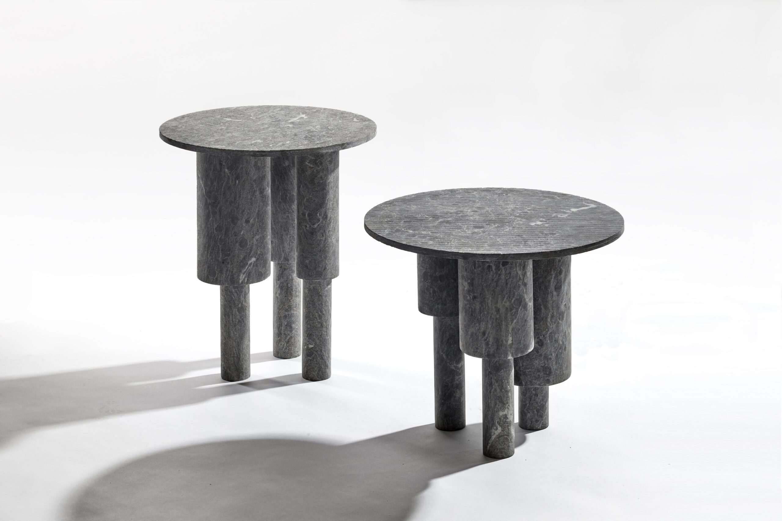 Tall Game of Stone Side Table, Blue by Josefina Munoz 6