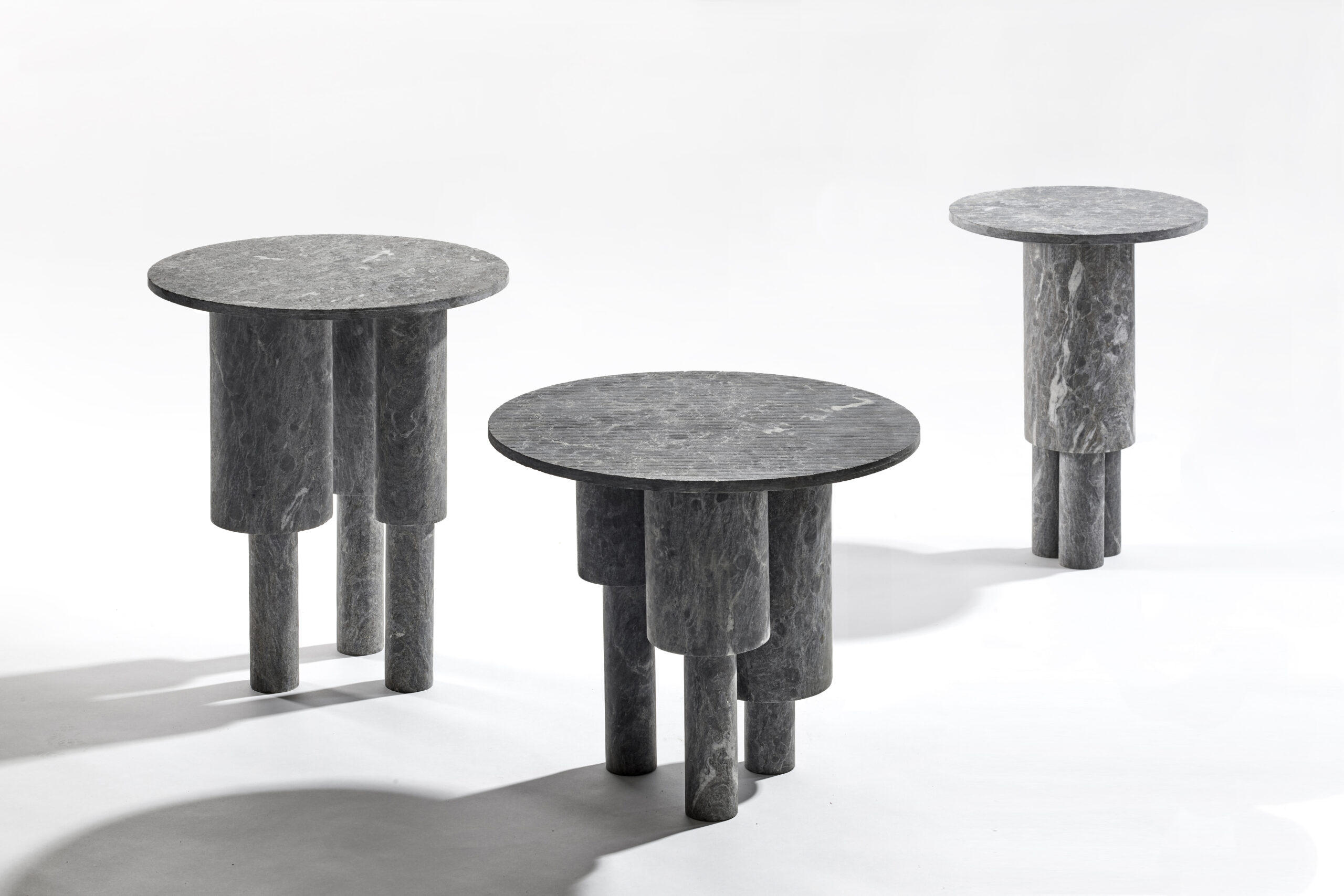 Tall Game of Stone Side Table, Blue by Josefina Munoz 7