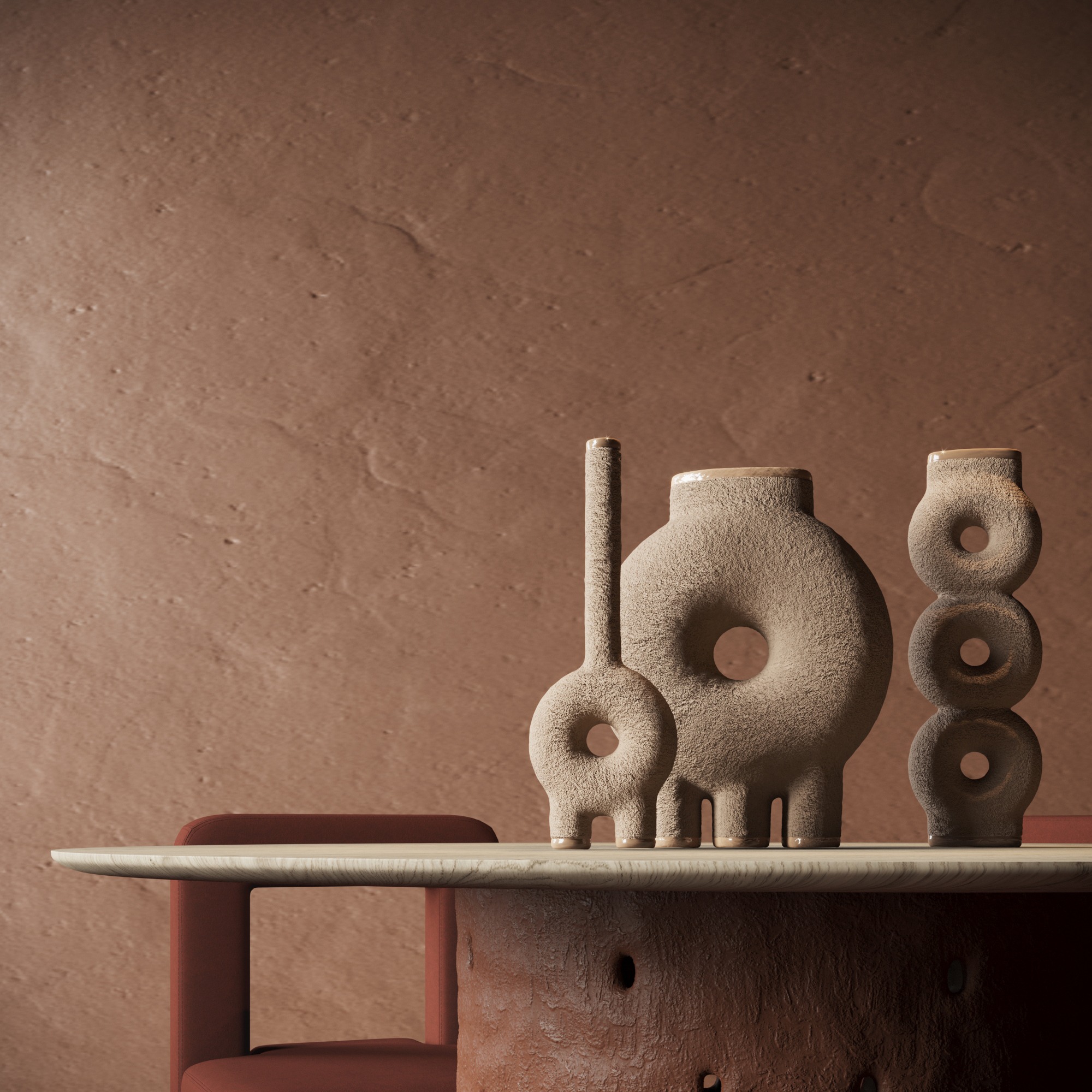 Three Leg Ceramic Vase by Faina 4