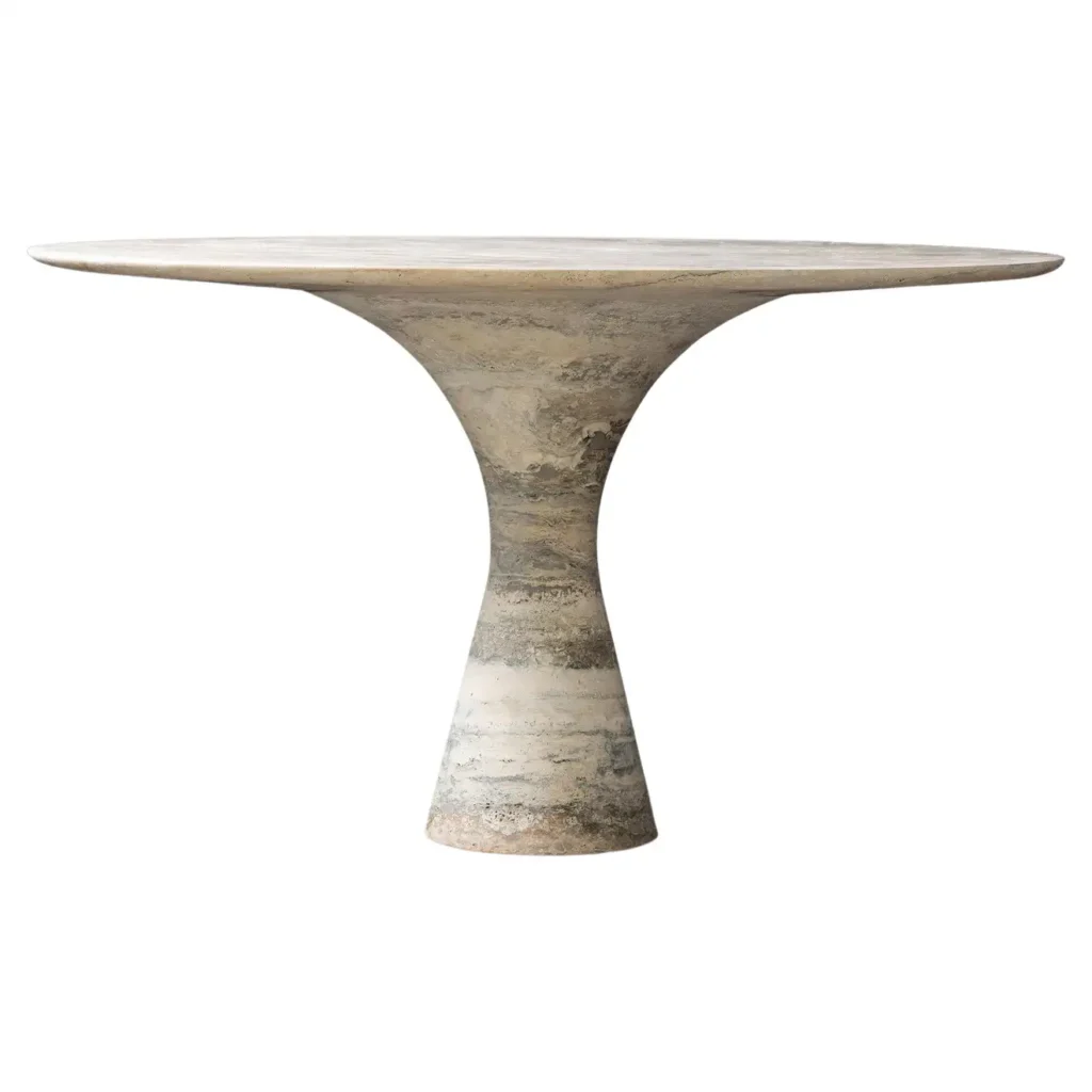 Travertino Silver Refined Contemporary Marble Dining Table 180 75 1