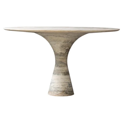 Travertino Silver Refined Contemporary Marble Dining Table 180 75 1