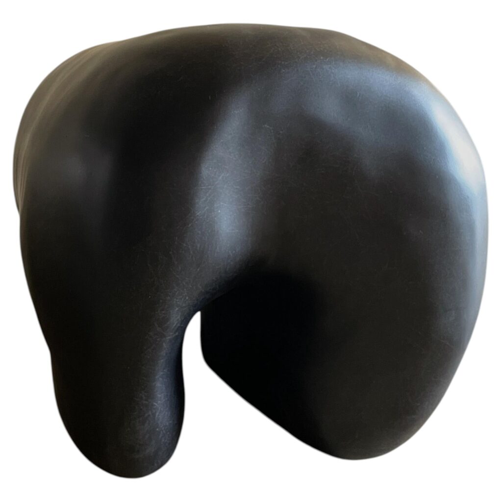 Unique Tooth Shape, Plain Black Fiberglass Stool by kar 1