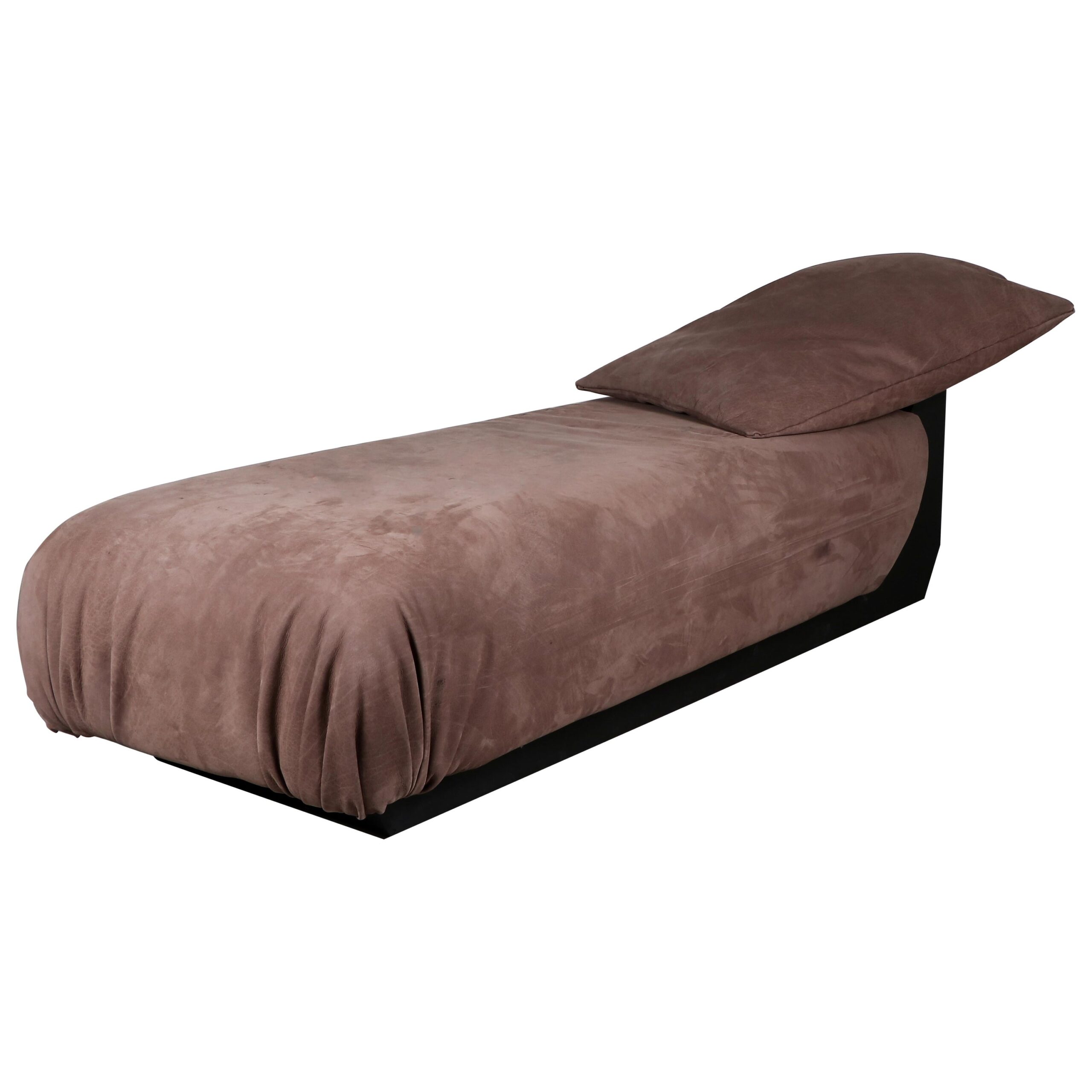Deep Brown Soft Structure Daybed, Leather Seat & Cushion by Lucas Tyra Morten 1