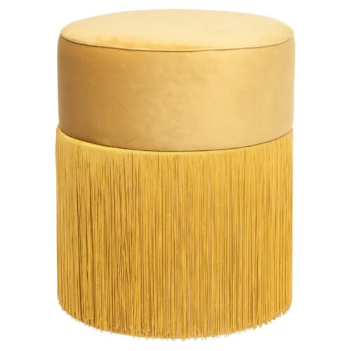 Pouf Pill S Contemporary Sculptural Pouf with Velvet and Fringes by Houtique 1