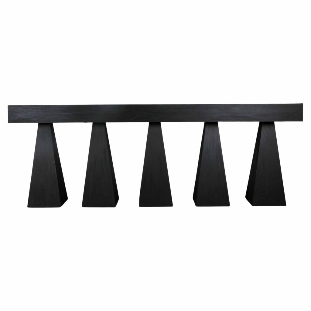 Limited Edition, Black Plywood Console with Five Legs by Lucas Tyra Morten 1