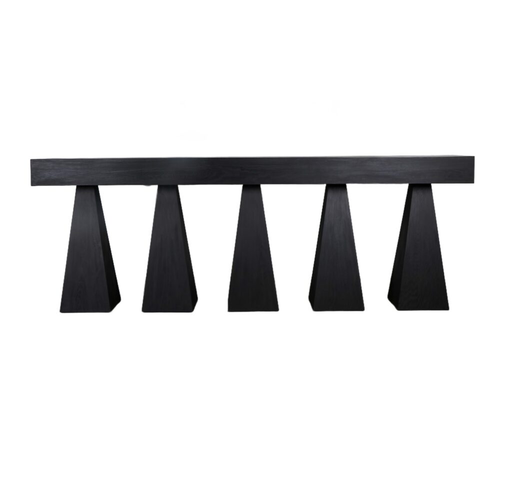 Limited Edition, Black Plywood Console with Five Legs by Lucas Tyra Morten 1