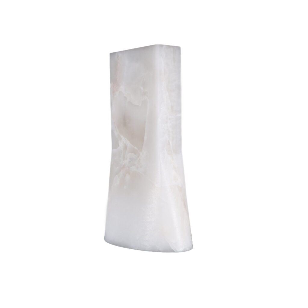 Limited Edition, Contemporary Oval Natural White Onyx Vase by Lucas Tyra Morten 1