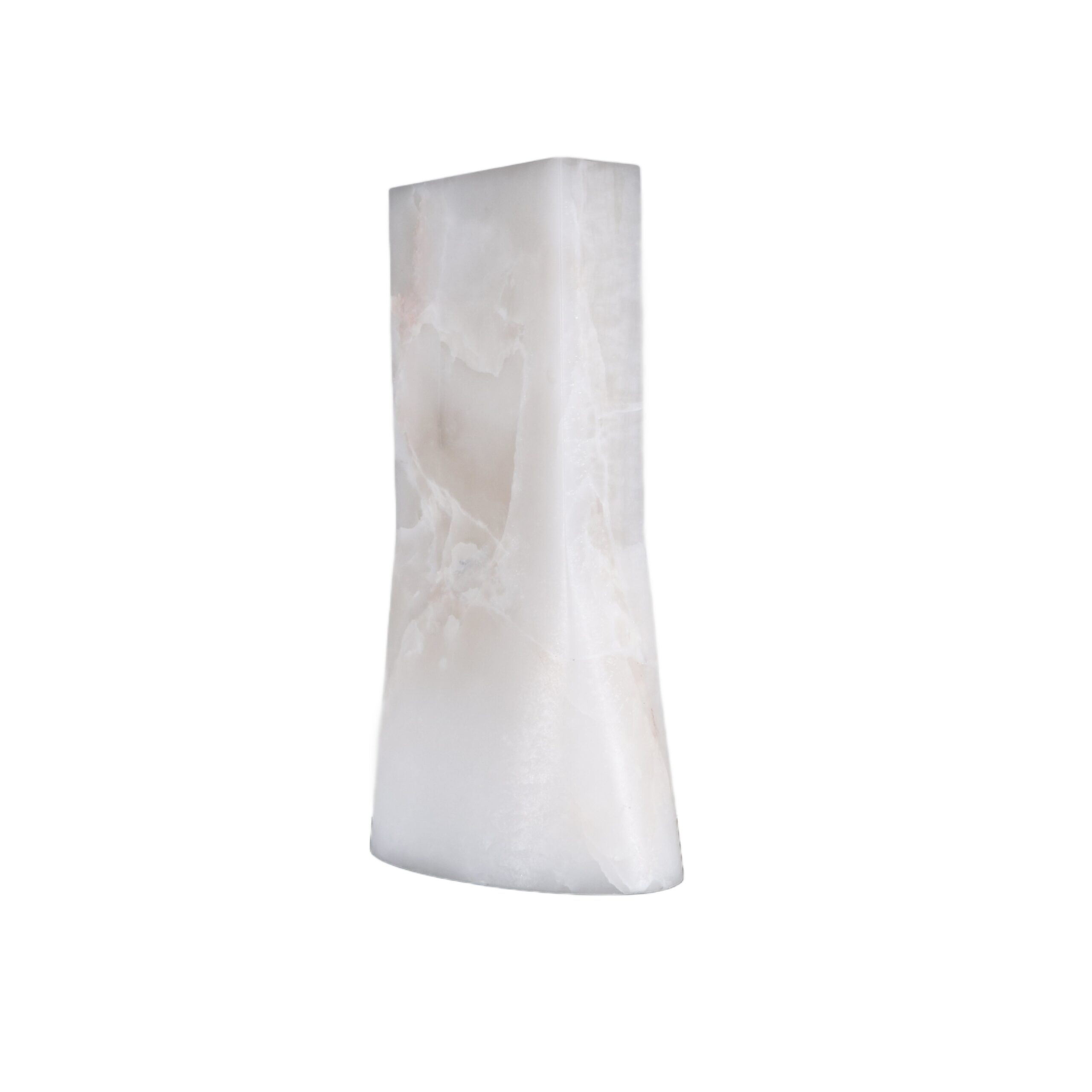 Limited Edition, Contemporary Oval Natural White Onyx Vase by Lucas Tyra Morten 1