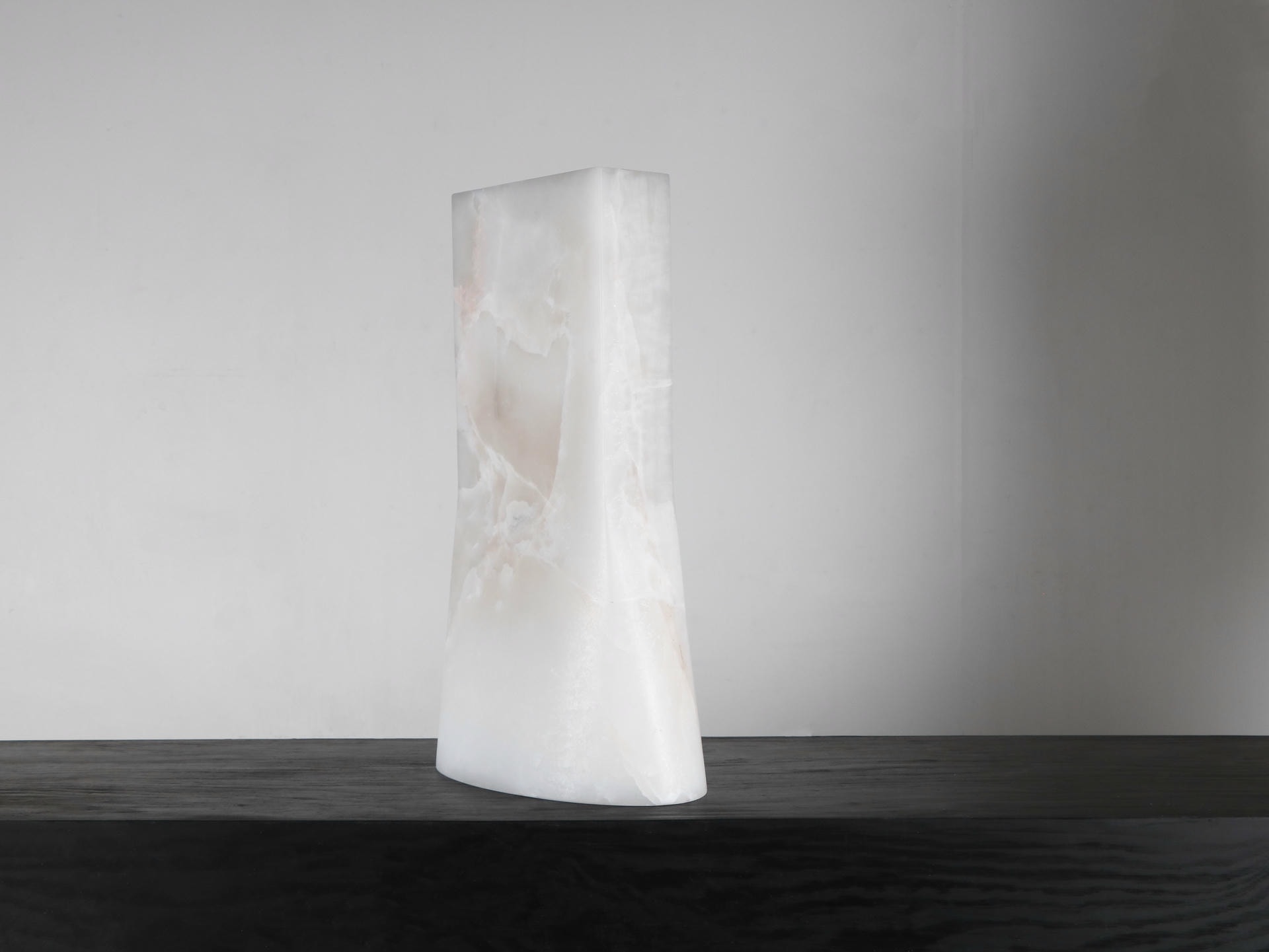 Limited Edition, Contemporary Oval Natural White Onyx Vase by Lucas Tyra Morten 2