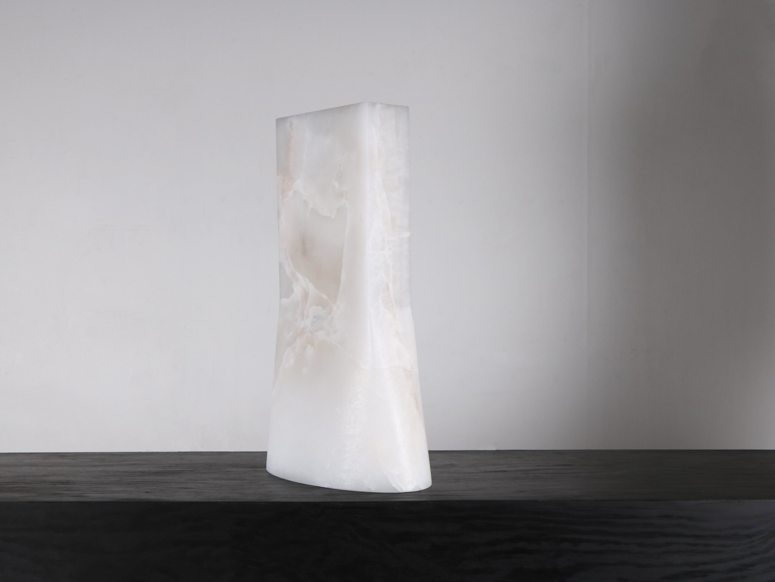 Limited Edition, Contemporary Oval Natural White Onyx Vase by Lucas Tyra Morten 2