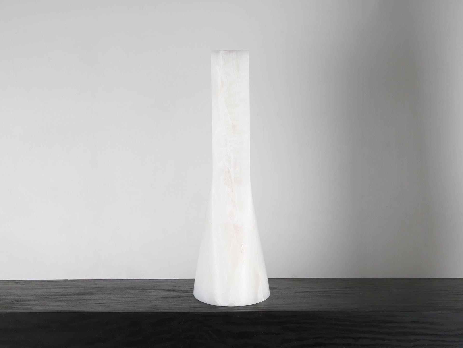 Limited Edition, Contemporary Oval Natural White Onyx Vase by Lucas Tyra Morten 3