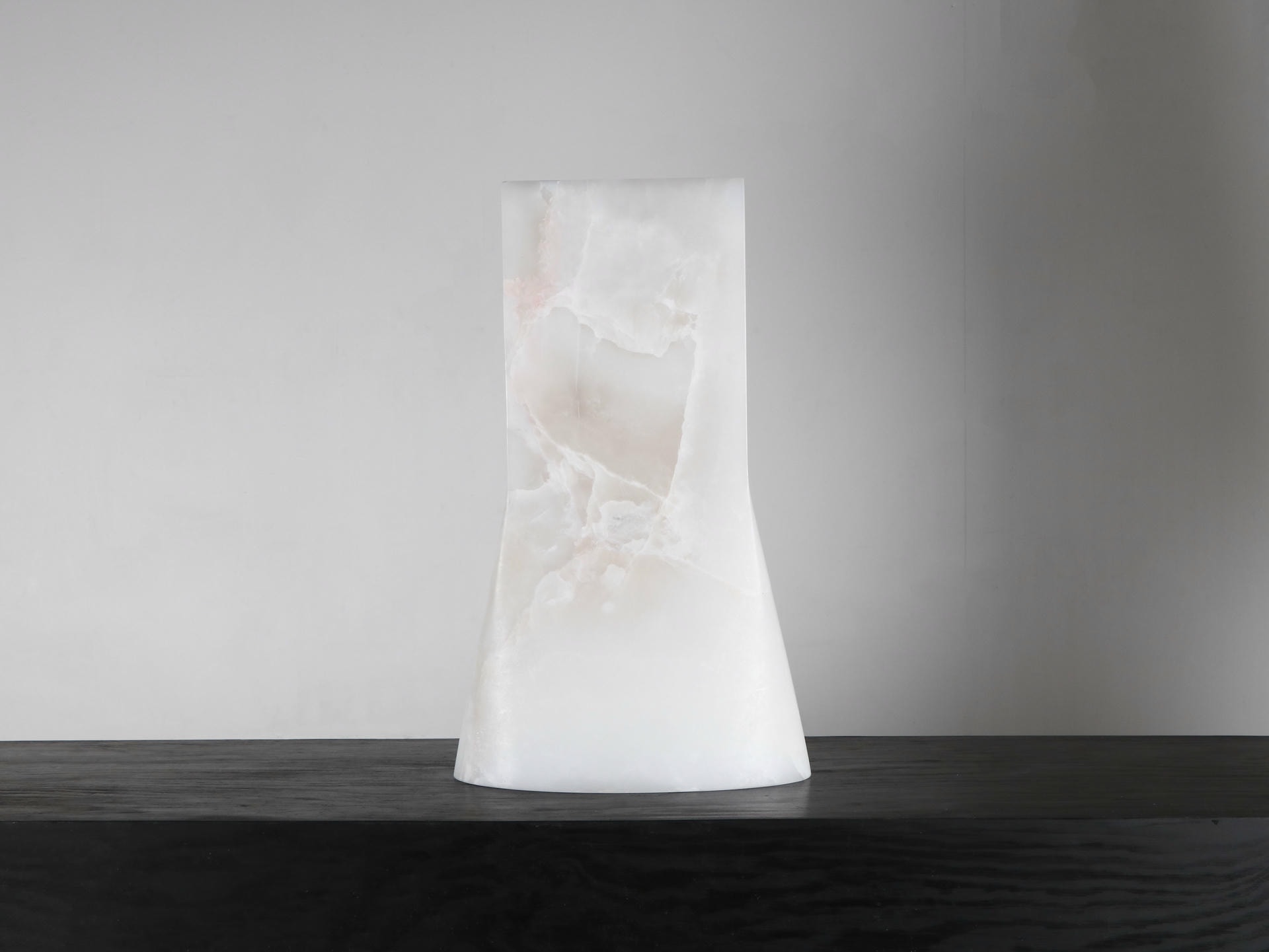 Limited Edition, Contemporary Oval Natural White Onyx Vase by Lucas Tyra Morten 4
