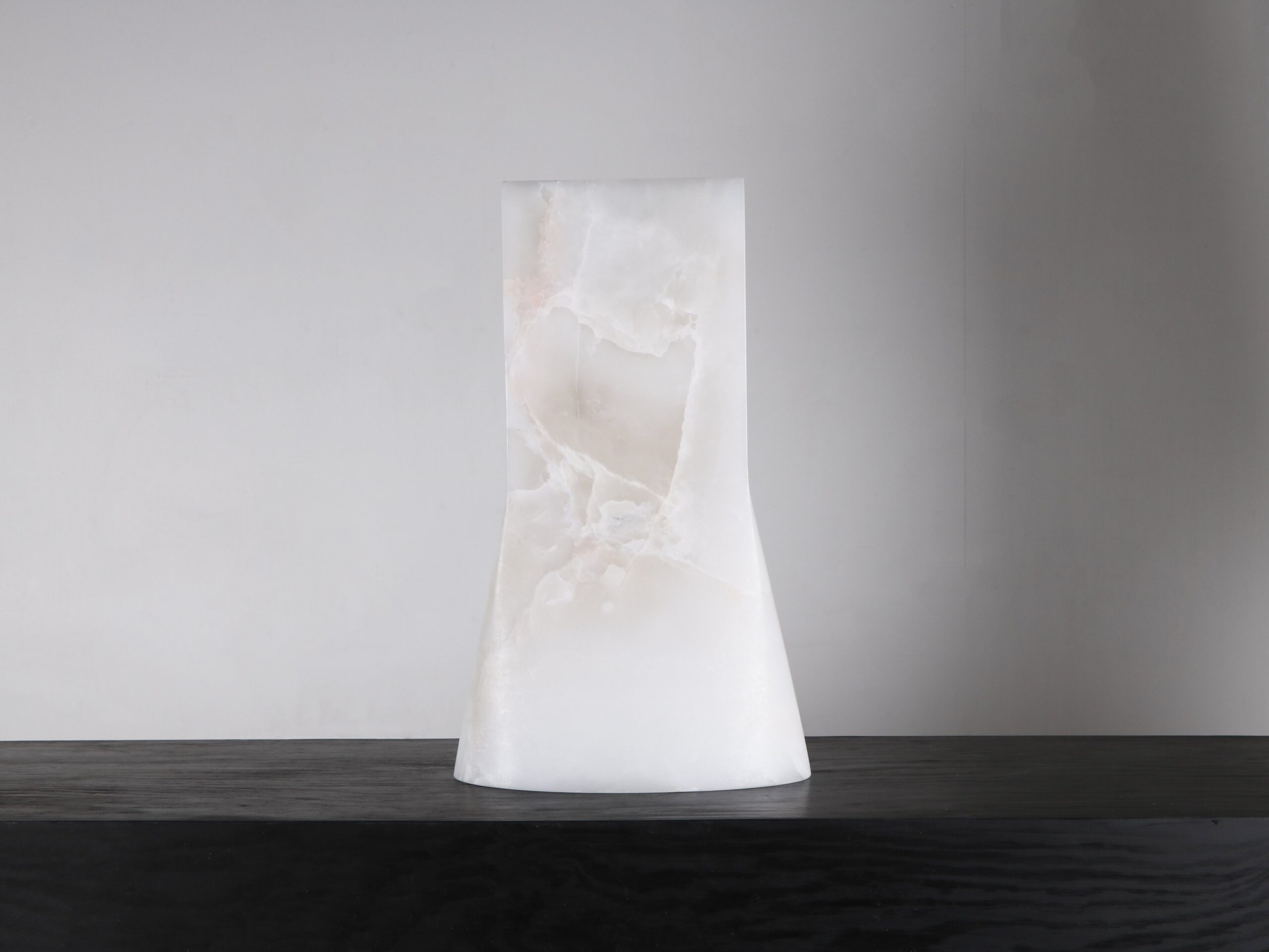 Limited Edition, Contemporary Oval Natural White Onyx Vase by Lucas Tyra Morten 4